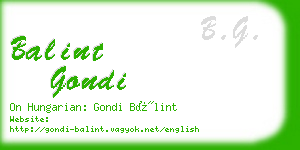 balint gondi business card